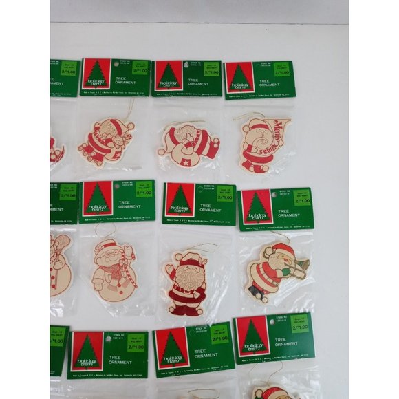 Vintage Lot Of 18 Holiday Trim Foam Tree Ornament Santa Snowman 2 7/8" - Picture 4 of 8